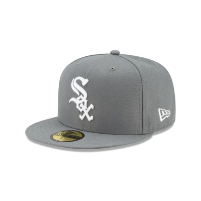 Grey Chicago White Sox Hat - New Era MLB Floral Undervisor 59FIFTY Fitted Caps USA1307246